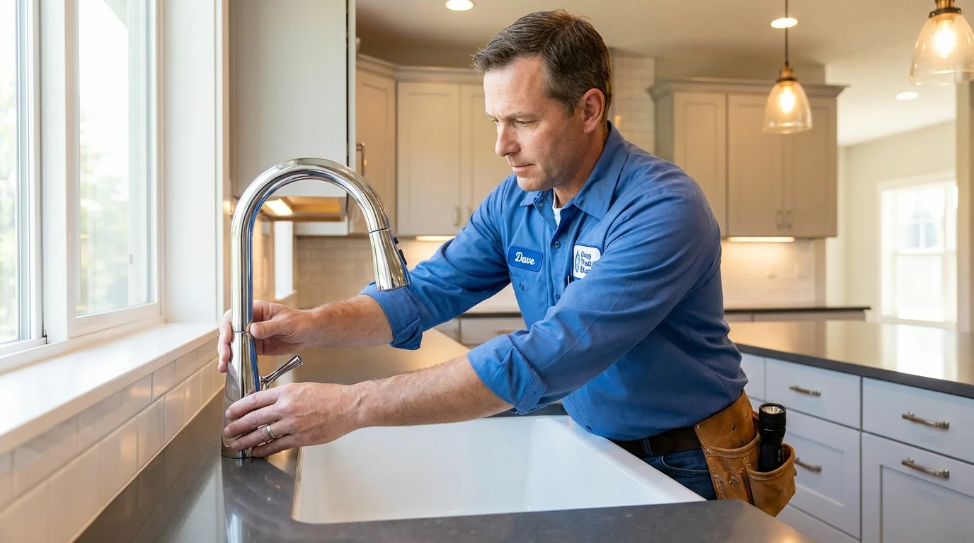 Kitchen faucet installation by Johns Plumbing LLC in Vinton